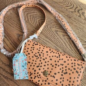 Matilda Jane Orange and Black Polka Dot Crossbody Bag